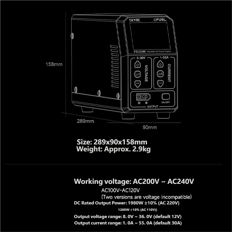 SKYRC PSU2000 1980W Adjustable - đánh giá và giá Drone Rc Toy