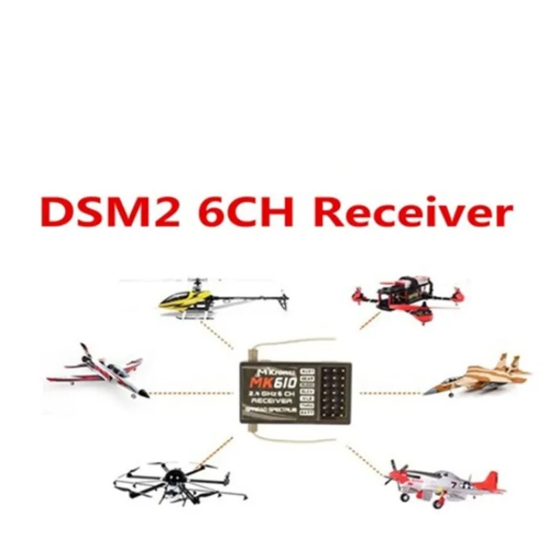 DSM2 MK610 AR6100 2.4G 6CH RC  - đánh giá và giá Drone Rc Transmitter And Receiver